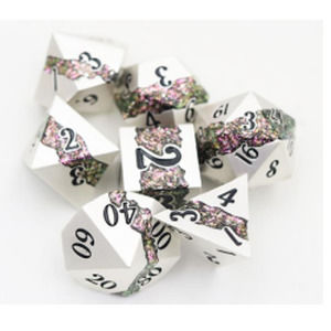 Mica Series 7 piece Metal Dice Set